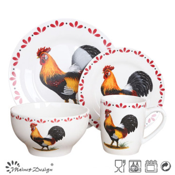 Conjunto de jantar de porcelana com design de frango